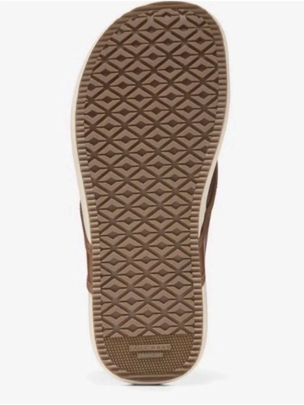 Cole Haan Brown Leather Thong Sandals with White Footbed Size US10